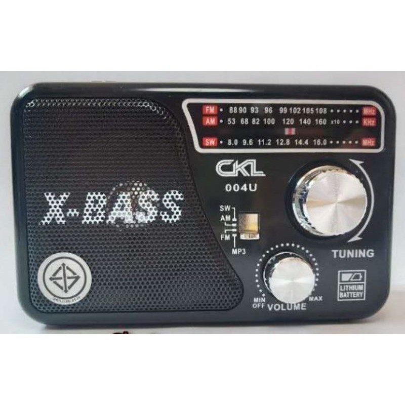 วิทยุลำโพง รุ่น 004U รับสัญญาณวิทยุ AM/FM/SD/MP3/TF/USB/AUX