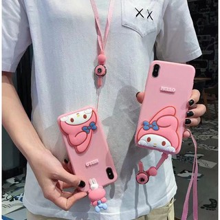Vivo Y70 X60 V20 SE X50 Pro X21 V9 Y85 Y71 Y71i V7 V5 Plus Y79 Y75 Y53 Y51 Y67 V5S Cartoon Melody Cute Soft TPU Case with Neck Strap Doll
