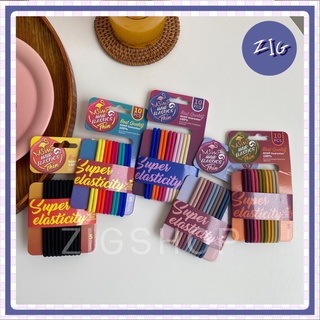 ZIGSHOP - (10 ชิ้น)   5 สียางรัดผมอย่างดี สไตล์เกาหลี super elastic เส้นใหญ่ ไม่ขาดง่าย