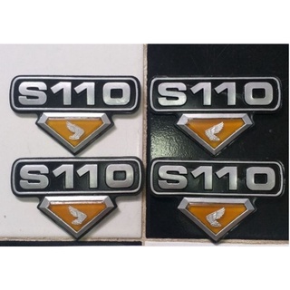 ตรา S110 โลโก้ S110 ตราฝากระเป๋า S110 ตราโลโก้ Honda S110 (แบบตรงรุ่น) งานเรซิ่น ผลิตใหม่ 1คู่