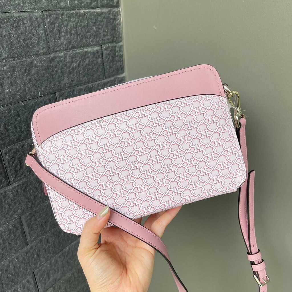#พร้อมส่งKate Spade Lauryn Colorblock Camera Bag Crossbody Handbag Pink Multi Leather