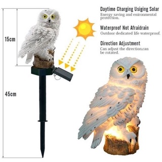 ไฟโซล่าเซลล์ โคมไฟทางเดิน ไฟปักสนาม ไฟโซล่าเซลล์ดอกไม้ โคมไฟนกฮูก Solar Owl Plug Light ไฟนกฮูกแห่งความโชคดี โคมไฟประดับ