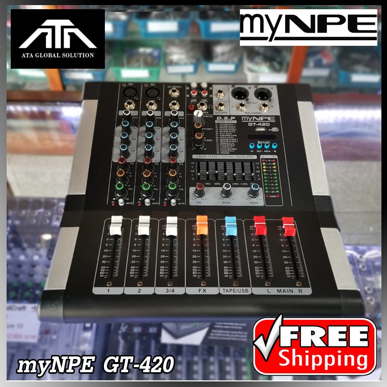 MYNPE GT-420 POWERMIX USB/BT เพาเวอร์มิก มิกซ์ มิกเซอร์ เครื่องเสียง ตัวปรับแต่งเสียง POWERMIX GT-420