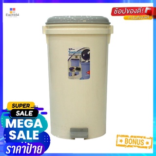 ถังขยะเหยียบกลม REANGWA 9086 ขนาด 35L สีขาว/เทาROUND PEDAL DUSTBIN REANGWA 9086 35L WHITE/GREY