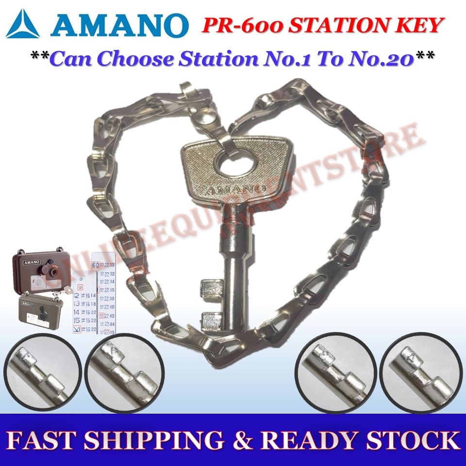 *RM18=1KEY* Kunci Jam Amano / Station Key No 1,2,3,4 ถึง 20 / Amano Pr-600 Watchman Clocking Point A