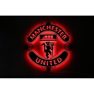 ป้ายฉลุเหล็กไฟออกหลัง แมนยู แมนเชสเตอร์ ยูไนเต็ด ManU Manchester 60x60cm