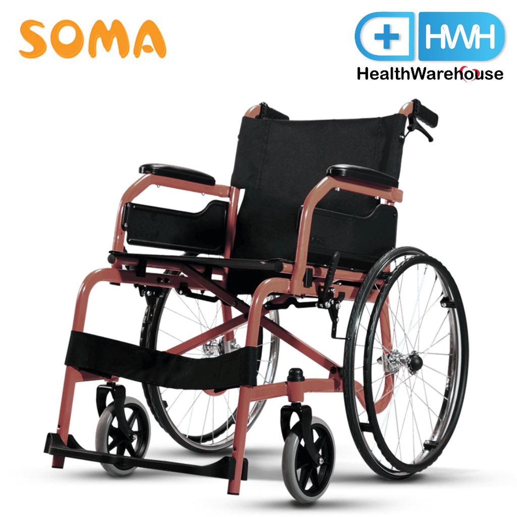 รถเข็นผู้ป่วย Soma Champion F22 CHM-100 F22 ( สีน้ำตาลแดง ) Wheelchair Hospital วีลแชร์ รถเข็น รถเข็