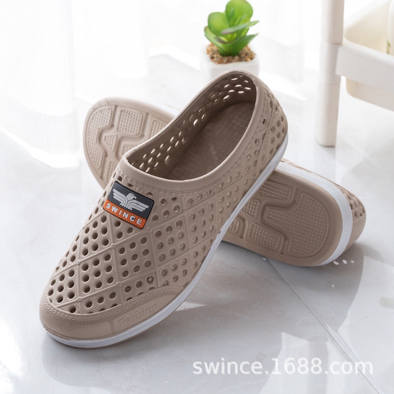 มาใหม่สบายกระเป๋าพีวีซีหุ้มด้วยหัวระบายอากาศฤดูร้อนรองเท้าแตะ - SH60318