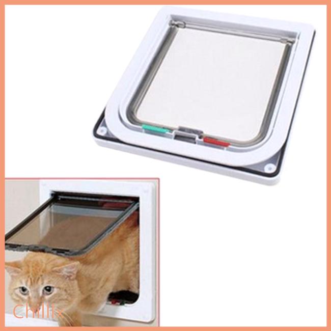 Pet Supplies Cat Dog Flap Door With 4 Way Locking Installing