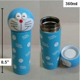 กระติกเก็บร้อน เย็น โดเรม่อน (Doraemon) เปิดฝา แล้ว เทดื่มได้เลย ขนาด 360ML สูง 8.5 นิ้ว