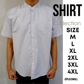 เสื้อเชิ้ต คอจีน/แขนสั้น ผ้า OXFORD - SHIRT เสื้อเชิ้ตผู้ชาย Short Sleeve Chinese Mandarin Collar Shirt