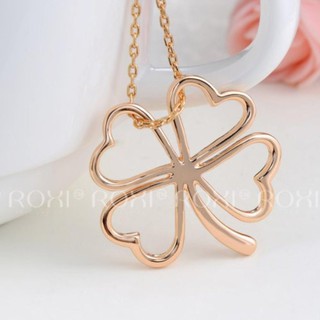 ﻿ROXI  สร้อยคอพร้อมจี้ RoseGold Plated รูปใบโคลเวอร์ 4 แฉก (Fourleafclover) รุ่น : 2030579080