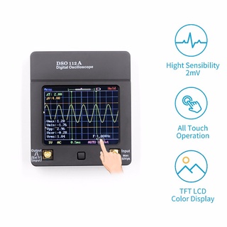 ออสซิลโลสโคปดิจิทัล DSO112A 2MHz แบนด์วิดท์ 5M หน้าจอสัมผัส แบบพกพา