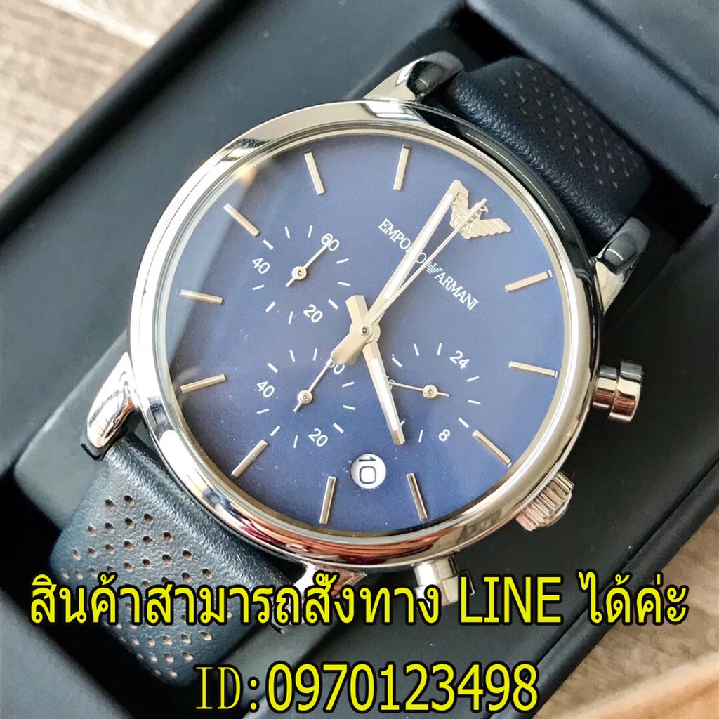 นาฬิกาข้อมือผู้ชาย EMPORIO ARMANI Classic Chronograph Navy Dial Men's Watch AR1736 S