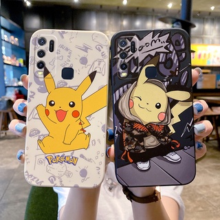 Pikachu cartoon 🔥 เคส vivo Y20 Y20i Y20SG Y50 Y30 Y30i Y17 Y15 Y12 Y11 Y19 Y12S Y20S Y12A S1 V20PRO V9 เคส vivo Y93 Y91C Y97 V15 V15PRO Y3 Y5S เคส vivo Y66 Y73 Y70S Y51S Y83 Y85 S7 Soft case phone เคสโทรศัพท์ขอบตรงลายดอกไม้ย้อนยุค