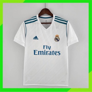 เสื้อกีฬาแขนสั้น ลายทีมฟุตบอล Real Madrid 17-18 ชุดเหย้า สไตล์เรโทร RONALDO #7