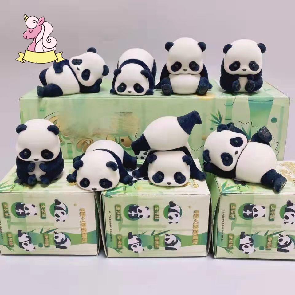 กล่องสุ่มโมเดล กล่องสุ่ม กล่องสุ่มของเล่น♘☋Panda Roll Blind Box คอนเฟิร์มทำมือ Panda Roll Daily Series Cute Flocking Dol