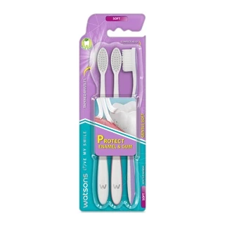 Watsons วัตสัน แปรงสีฟัน เจนเทิล ซอฟท์ 3ด้าม.