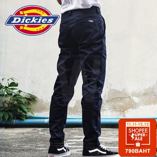 Dickies Slim Straight Navy  ดิกกี้ กางเกงขายาว กางเกงยีนส์  กระบอกเล็ก สีนาวี สีกรม กางเกงทำงาน กางเกงนักเรียน