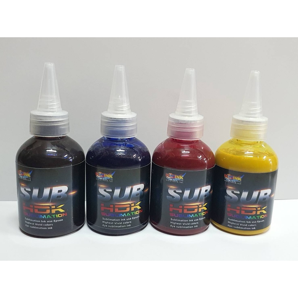 หมึกซับ Sublimation HDK  ขนาด 100ml หมึกพิมพ์ลงวัสดุ แก้ว หมวก จาน  สีสด