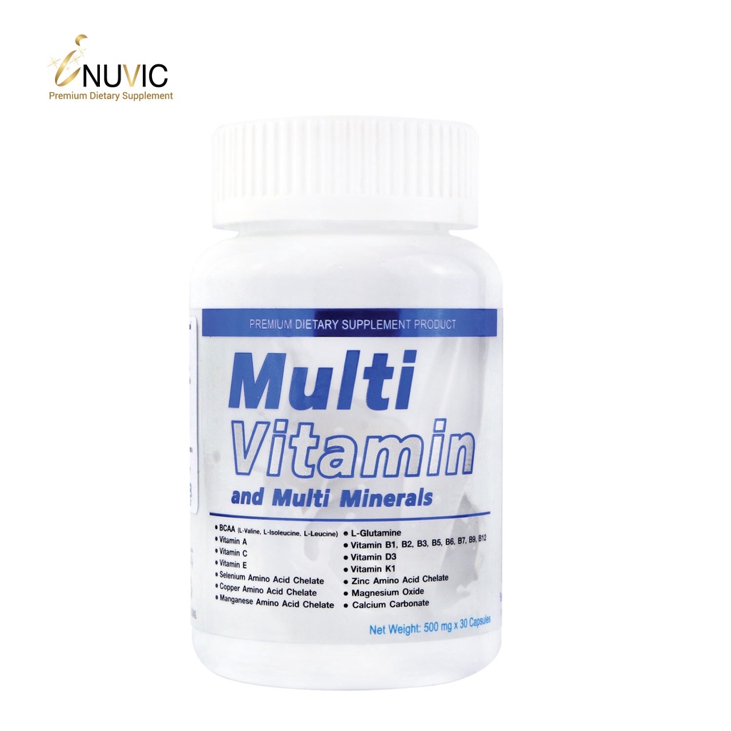 วิตามินรวม และ แร่ธาตุรวม Multivitamin and MultiMineral x 1 ขวด อินูวิค iNUVIC วิตามิน แร่ธาตุ อ่อนเ