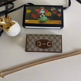 Gu cci 1955 Horsebit Wallet with chain  Original  ✨ Size 19CM