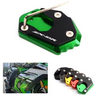 For KAWASAKI  ZX10R  ZX 10R 2008-2016 2017 2018 2019 CNC Aluminum kickstand foot Side Stand Enlarger plate Extension pad