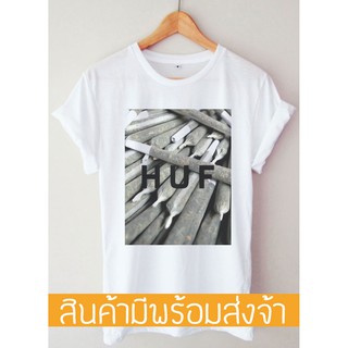 เสื้อยืดผ้าฝ้ายพิมพ์ลายแฟชั่น เสื้อยืด HUF T-shirt