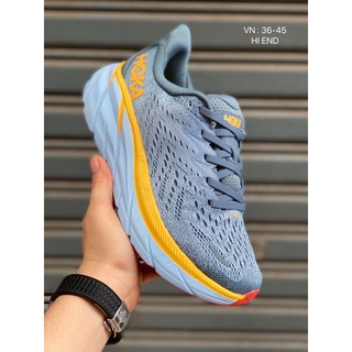 🏃🏼รองเท้าวิ่ง Hoka Clifton8 Men’s🏃🏼( สี่ฟ้า )   รองเท้ากีฬา หมุมนิ่ม เบา ใส่สบาย