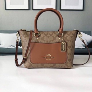 COACH  MINI EMMA SATCHEL IN SIGNATURE CANVAS