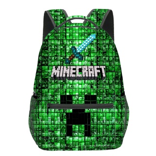 กระเป๋าเป้สะพายหลัง กระเป๋านักเรียน พิมพ์ลาย Minecraft เหมาะกับการเดินทาง สําหรับเด็กผู้ชาย และเด็กผู้หญิง