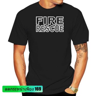 เสื้อยืดแขนสั้นลําลอง คอกลม ผ้าฝ้าย ทรงหลวม พิมพ์ลาย Fire Rescue Firefighter Firemen Gear แฟชั่นฮิปสเตอร์ สําหรับผู้ชาย