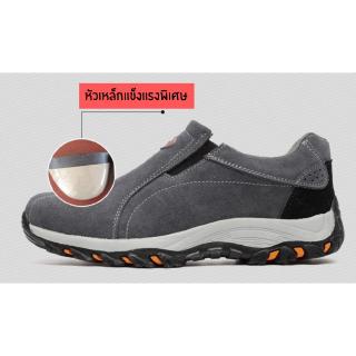 🔥Safety Shoe ทรงสปอร์ต รองเท้าหัวเหล็ก หนังกลับ ไซต์35-46