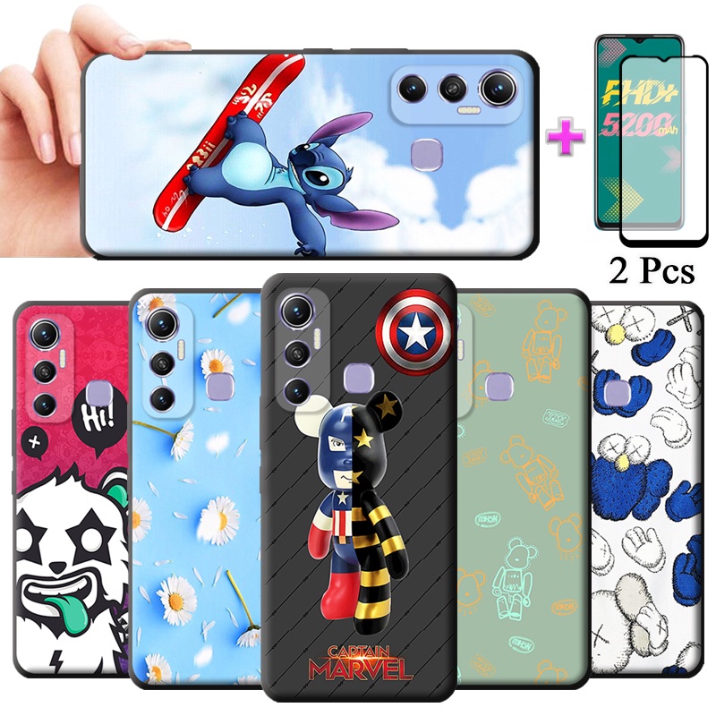 2 IN 1 Infinix Hot 11 X662 X662B X689F กรณีเซรามิคป้องกันหน้าจอโค้งฟิล์มนิรภัย