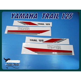 YAMAHA TRAIL125 BODY STICKER SET PAIR "RED"  // สติ๊กเกอร์ตัวรถ ยามาฮ่าเทรล125 สีแดง เคลือบเงา งานคมชัด สวยมาก