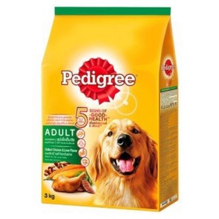 Pedigree เพดดิกรี รสไก่และตับย่าง ขนาด 3กิโลกรัม 3kg อาหารสุนัข สูตรโตเต็มวัย Chicken&amp;GrilledLiver เพดดีกรี