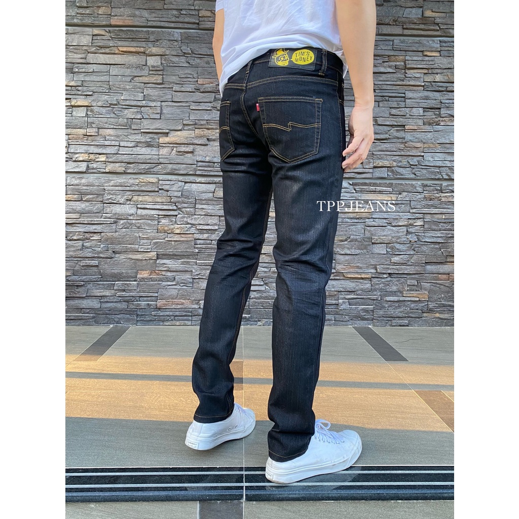 ๋JEANSEXPRESS Dark Slim-Fit Denim กางเกงยีนส์ชายสีดำยีนส์ ทรงสลิมสวย เป้าซิป งานตัดเย็๋บอย่างดี มีไซส์ใหญ่ Size 28-42 ราคา ถูกที่สุด ดีลบีเคเค แกลเลอรีภาพที่ 5