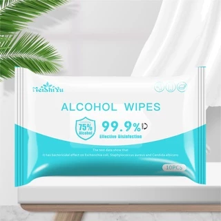 ทิชชู่ Alcohol wipes ทิชชู่แอลกฮอล์75% ทิชชู่เปียก พกพาง่ายไม่ระคายเคืองผิว 10แผ่น-50แผ่น 99.99%