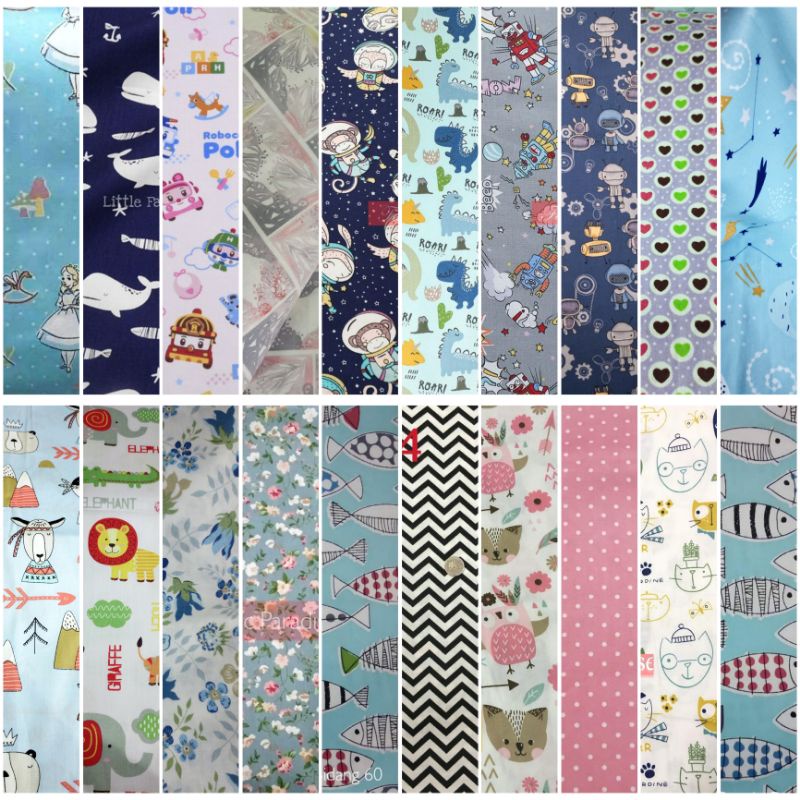 Remnant / Perca Comb Cotton 100% (50x40ซม. - 2ชิ้น) vol2