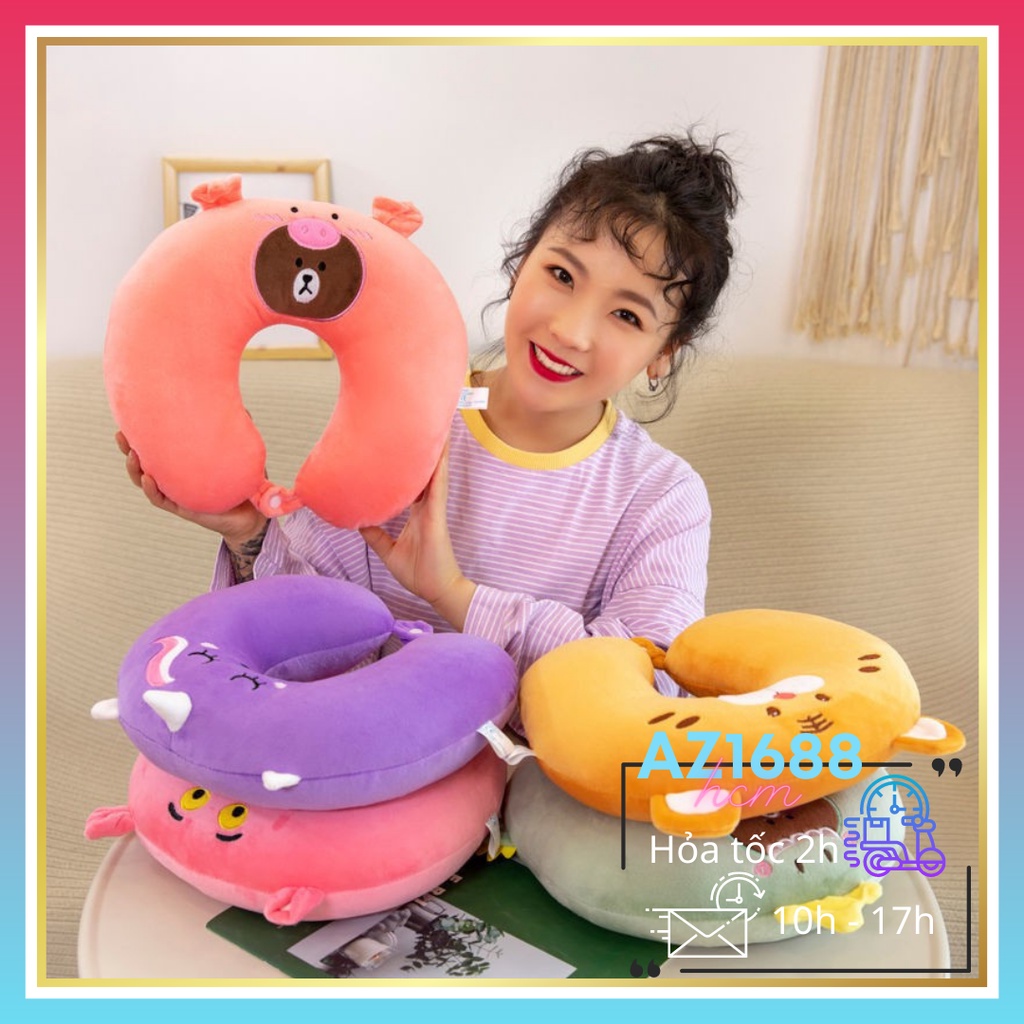 หมอนรองคอรูปตัว U Lovely Pink Panther PP มีกระดุม - AZ1688