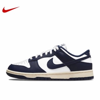 Nike Dunk Low "Midnight Navy and White"（W）ของแท้ 100% แนะนำ