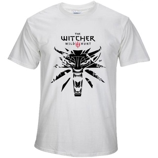 เสื้อยืดแขนสั้นลําลอง พิมพ์ลาย Game The Witcher 3 คุณภาพสูง พลัสไซซ์ สําหรับผู้ชาย