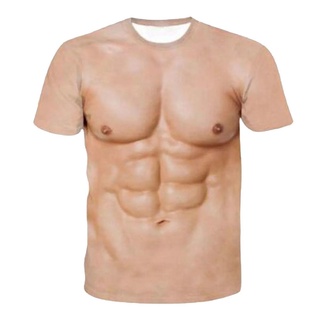 เสื้อยืด พิมพ์ลายดิจิตอล 3D Macho Abs 8.5 สําหรับผู้ชาย