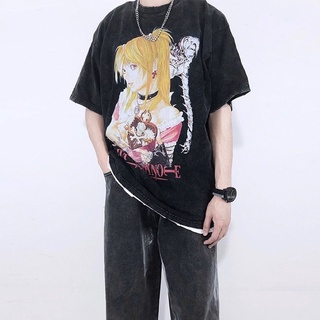 เสื้อยืดผู้ชายโอเวอร์ไซส์ death note เสื้อy2k รุ่นขายดี เสื้อมินิมอล เสื้ออปป้า เกาหลี