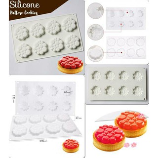 Silicone cookier พิมพ์ซิลิโคนทรงกลม ลายขนม 8 ช่อง