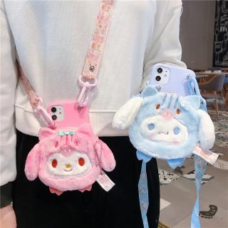 Warm Melody Cinnamoroll wallet case กระเป๋าหรูซิปโทรศัพท์เคส เคส redmi 9T 9 9A 9C xiaomi poco M3 mi 11 10T pro note 10 lite with Strap