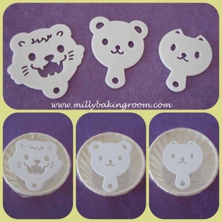 Cookie and Cupcake Stencils : Cat/Tiger/Bear