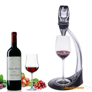 ♡SC Professional Red Wine Decanter Pourer With Filter Stand Holder Vodka Quick Air Aerator For Home Dining Bar Essential Set