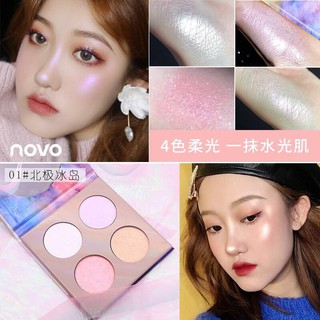 novo aurora borealis four color highlight plate พาเลทไฮไลท์4สี ไฮไลท์พาวเดอ มีให้เลือก 2 เบอร์**ของแท้ พร้อมส่ง