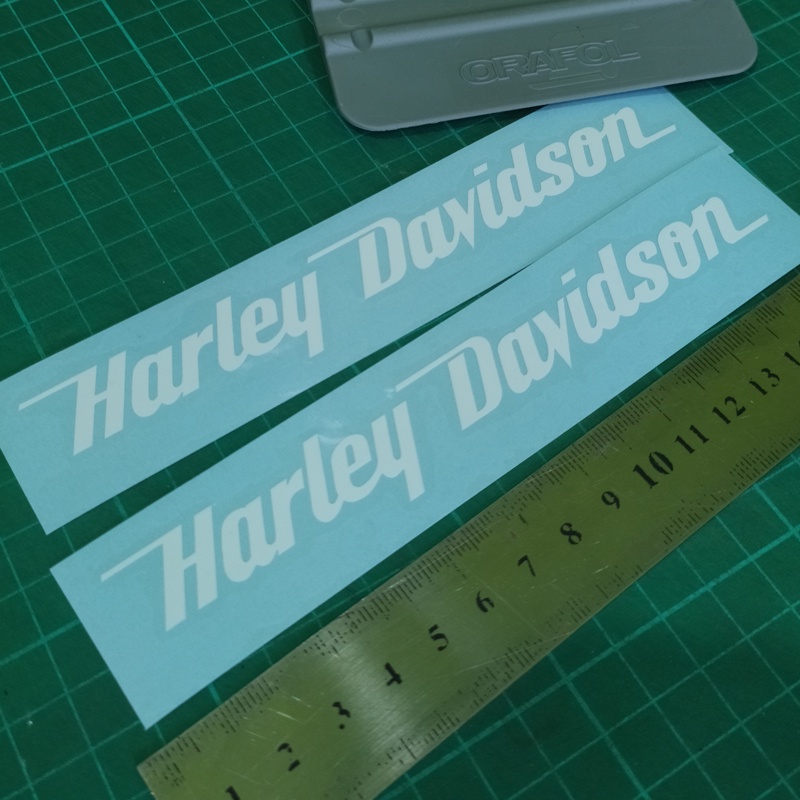 สติ๊กเกอร์ไวนิลกลางแจ้งโลโก้ Harley Davidson Fon 2 ชิ้น